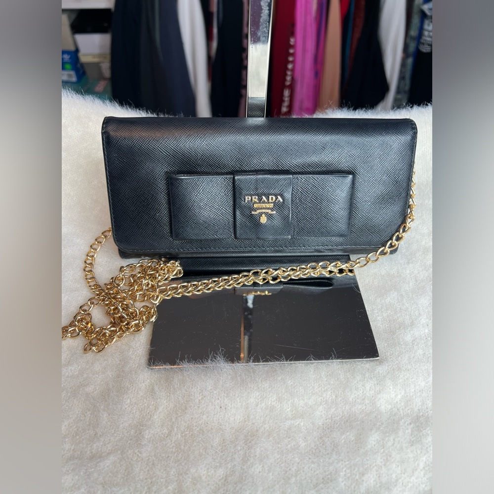 Authentic Black Prada Wallet Bag